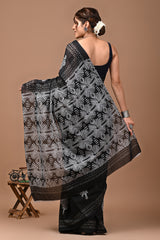 Jaipuri Printed Pure Cotton Mulmul Saree With Blouse - Mj Creation