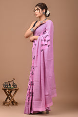 Jaipuri Printed Pure Cotton Mulmul Saree With Blouse - Mj Creation