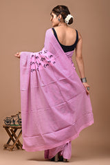 Jaipuri Printed Pure Cotton Mulmul Saree With Blouse - Mj Creation