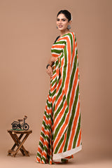 Jaipuri Printed Pure Cotton Mulmul Saree With Blouse - Mj Creation