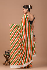 Jaipuri Printed Pure Cotton Mulmul Saree With Blouse - Mj Creation