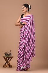 Jaipuri Printed Pure Cotton Mulmul Saree With Blouse - Mj Creation