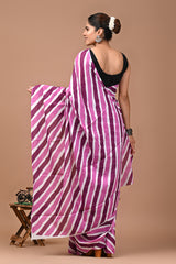 Jaipuri Printed Pure Cotton Mulmul Saree With Blouse - Mj Creation