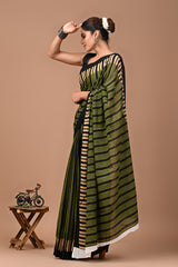 Jaipuri Printed Pure Cotton Mulmul Saree With Blouse - Mj Creation