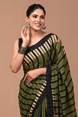 Jaipuri Printed Pure Cotton Mulmul Saree With Blouse - Mj Creation