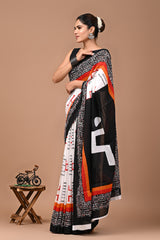 Jaipuri Printed Pure Cotton Mulmul Saree With Blouse - Mj Creation