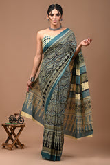 Jaipuri Printed Pure Cotton Mulmul Saree With Blouse - Mj Creation