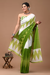 Pure Cotton Mulmul Saree With Blouse - Mj Creation