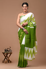 Pure Cotton Mulmul Saree With Blouse - Mj Creation