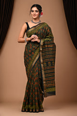 Maheshwari Silk Saree With Unstiched Blouse - Mj Creation