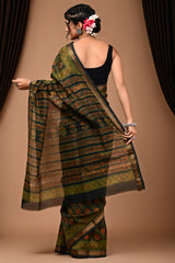 Maheshwari Silk Saree With Unstiched Blouse - Mj Creation