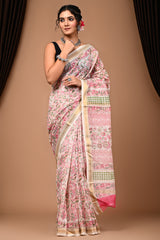Maheshwari Silk Saree With Unstiched Blouse - Mj Creation