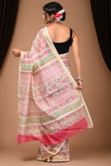 Maheshwari Silk Saree With Unstiched Blouse - Mj Creation