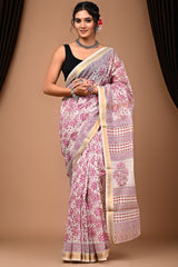 Maheshwari Silk Saree With Unstiched Blouse - Mj Creation
